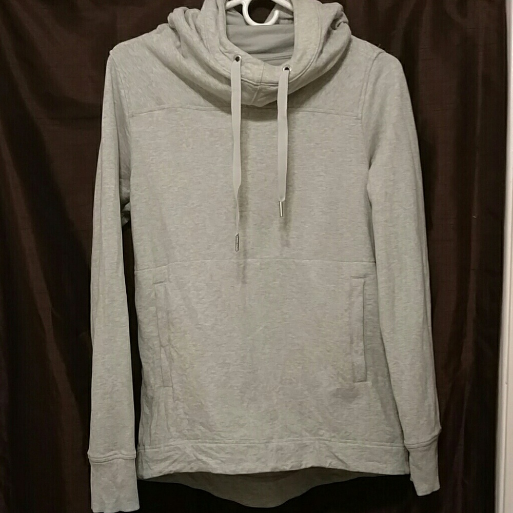 lululemon athletica Light Gray Funnel Neck Pullover Hoodie